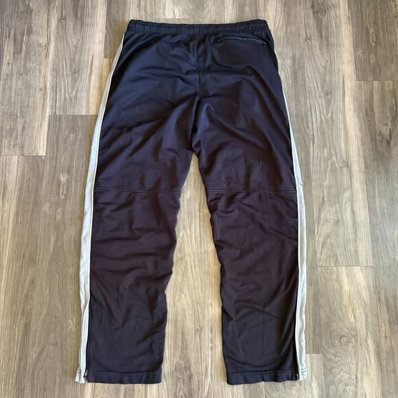 Vintage Nike Track Pants Mens Size M Black Striped Swishy Ankle Zips Y2K Worn - Picture 6 of 7